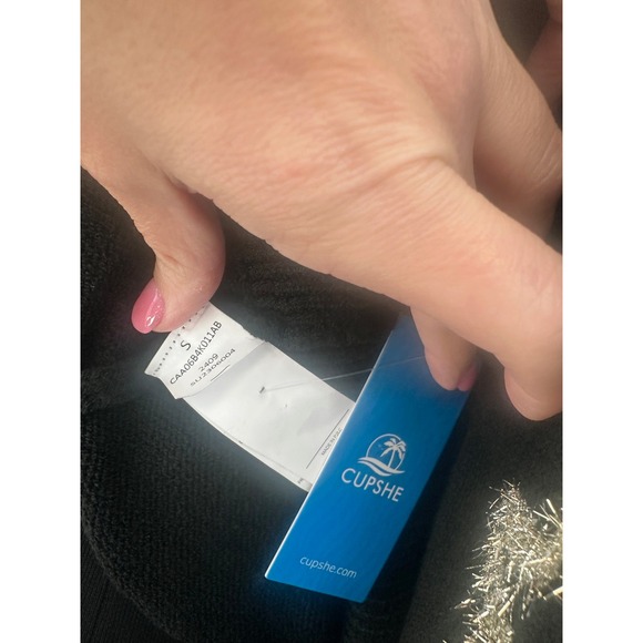 CUPSHE Womens Black Star Embellished Button Down V Neck Knit Cardigan Sweater-S - Picture 5 of 5